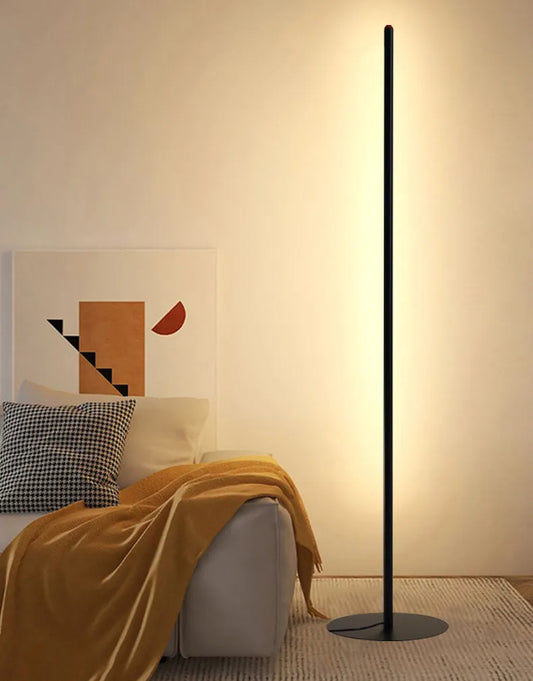 Nordic Arched Corner Floor Lamp – Slim Standing Light for Living Room