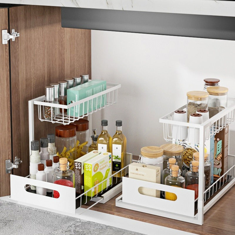 2-Tier Carbon Steel Storage Rack (2-Pack) – No-Drill Organizer