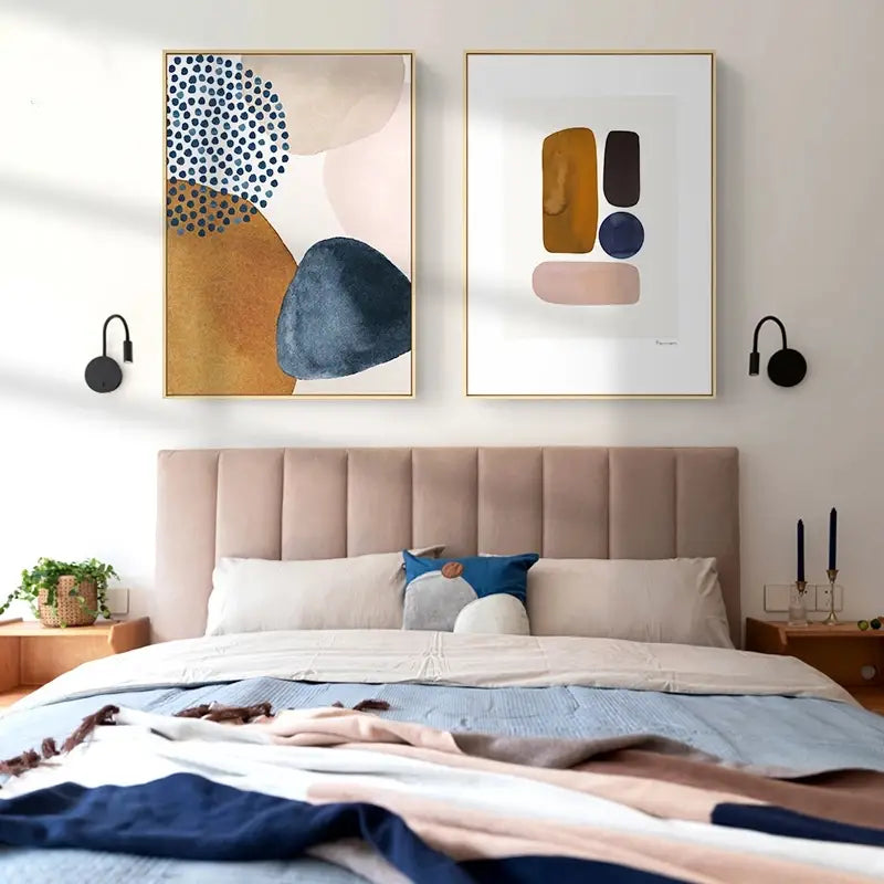 6pcs Frameless Abstract Geometric Line Wall Art Set