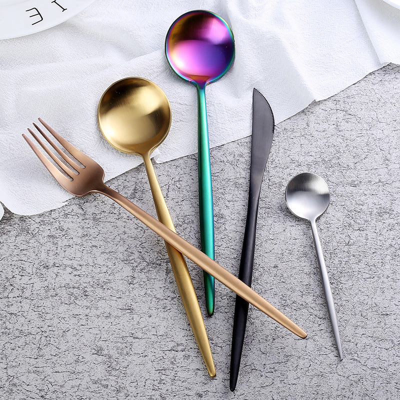 304 Stainless Steel Steak Knife and Fork Set (4 Pieces)