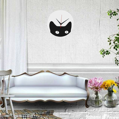 Acrylic Cat Wall Clock - Decorative Quartz Design