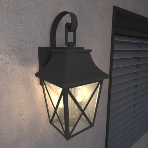 Farmhouse Outdoor Wall Light – Industrial Glass Exterior Sconce, Waterproof