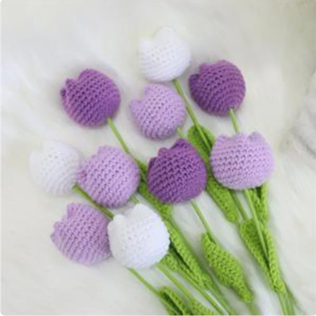 Handcrafted Crochet Tulip Decorative Flower