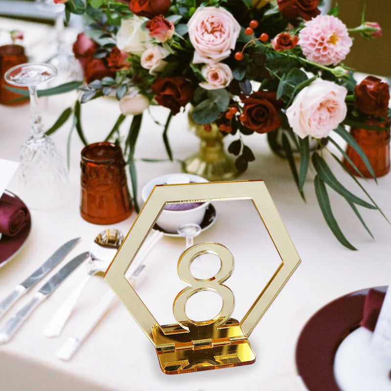 Acrylic Decorative Rose Gold Table Number Holders