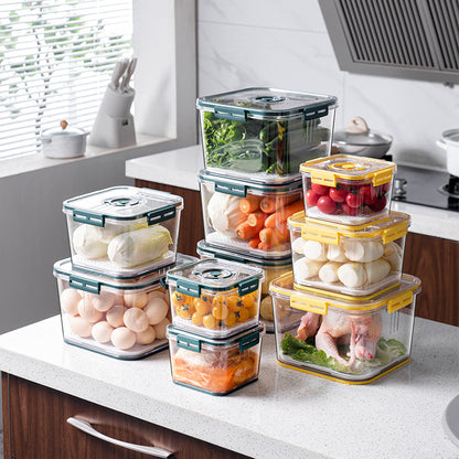 Square PET Freezer Storage Box Set for Kitchen
