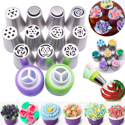 27-Piece Russian Pastry Tip Set for Baking Tools
