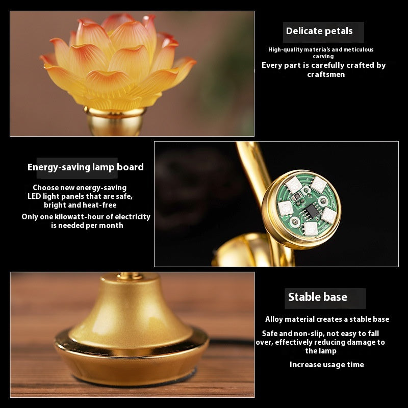 Colorful Lotus Crystal Pilot Lamp – Decorative LED Table Light (Set of 2)