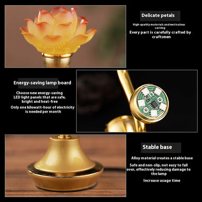 Colorful Lotus Crystal Pilot Lamp – Decorative LED Table Light (Set of 2)