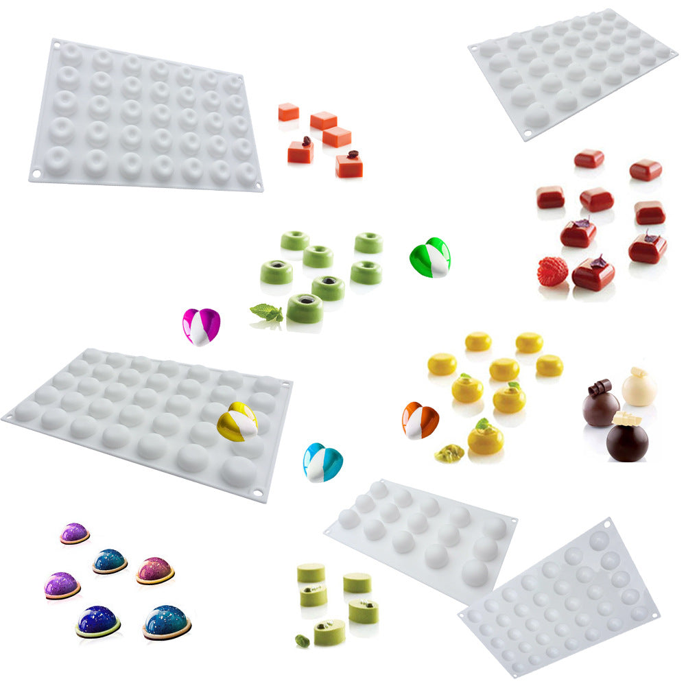 Silicone Heart and Round Mousse Chocolate Molds