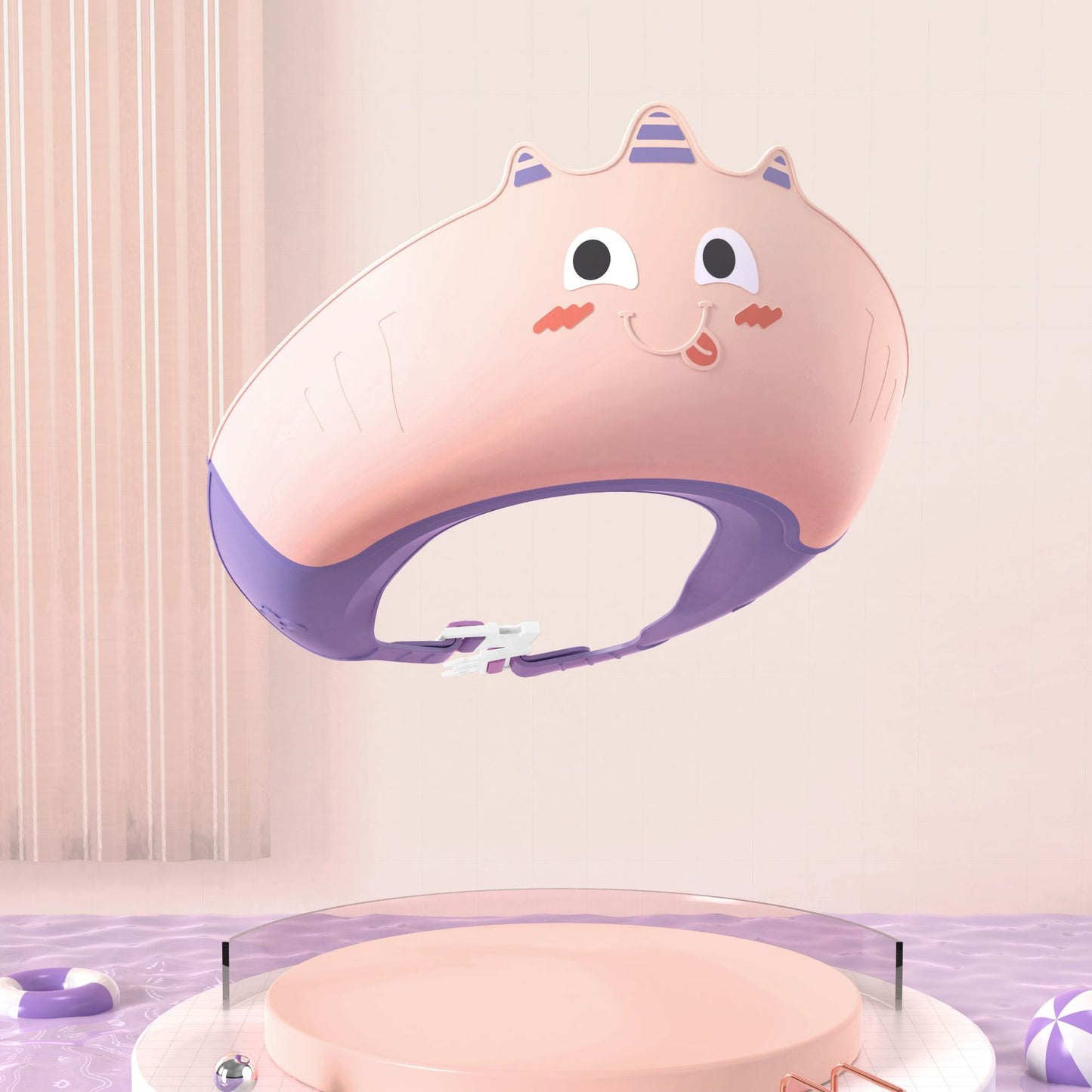 Adjustable Waterproof Silicone Kids Bath Cap with Ears