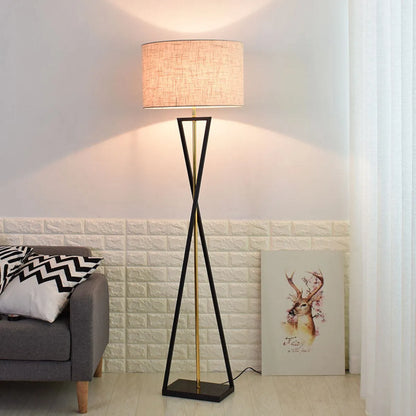 Nordic Fabric-Shade LED Floor Lamp – Cozy Standing Light