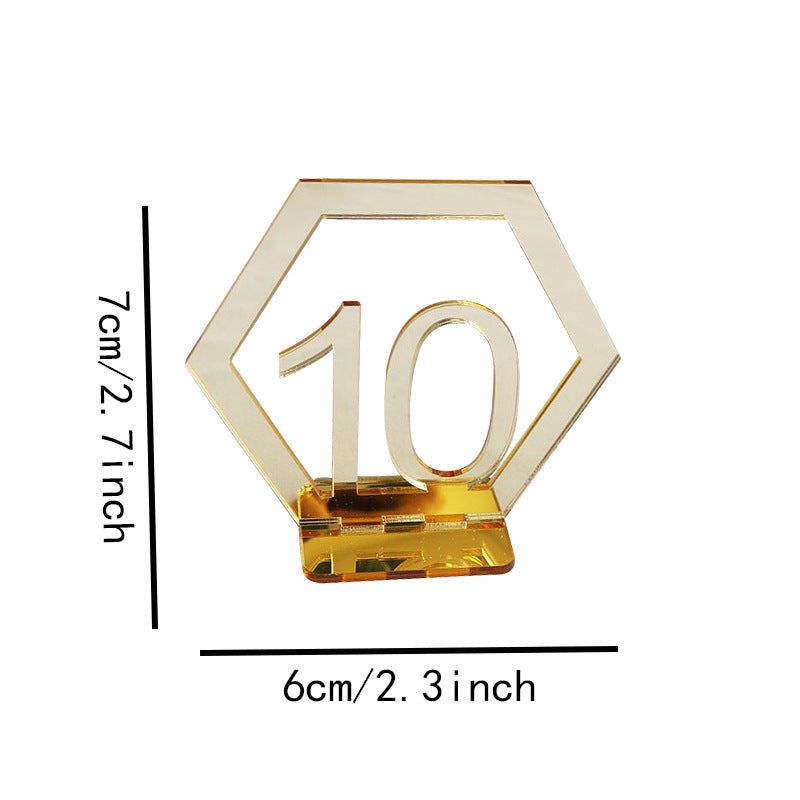 Acrylic Decorative Rose Gold Table Number Holders