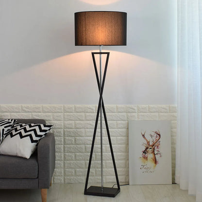 Nordic Fabric-Shade LED Floor Lamp – Cozy Standing Light