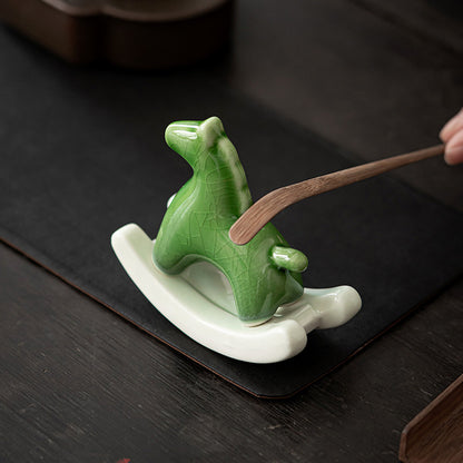 Ceramic Green Horse Tea Pet Decorative Figurine