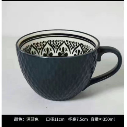 Artistic Ceramic Breakfast Mug - Large Capacity Cup