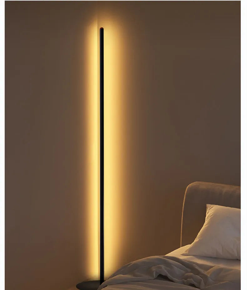 Nordic Arched Corner Floor Lamp – Slim Standing Light for Living Room