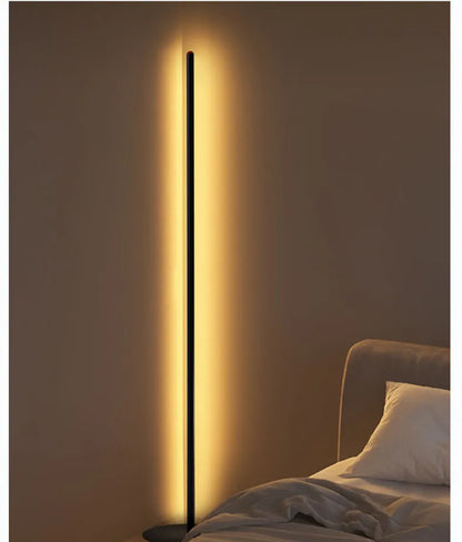 Nordic Arched Corner Floor Lamp – Slim Standing Light for Living Room