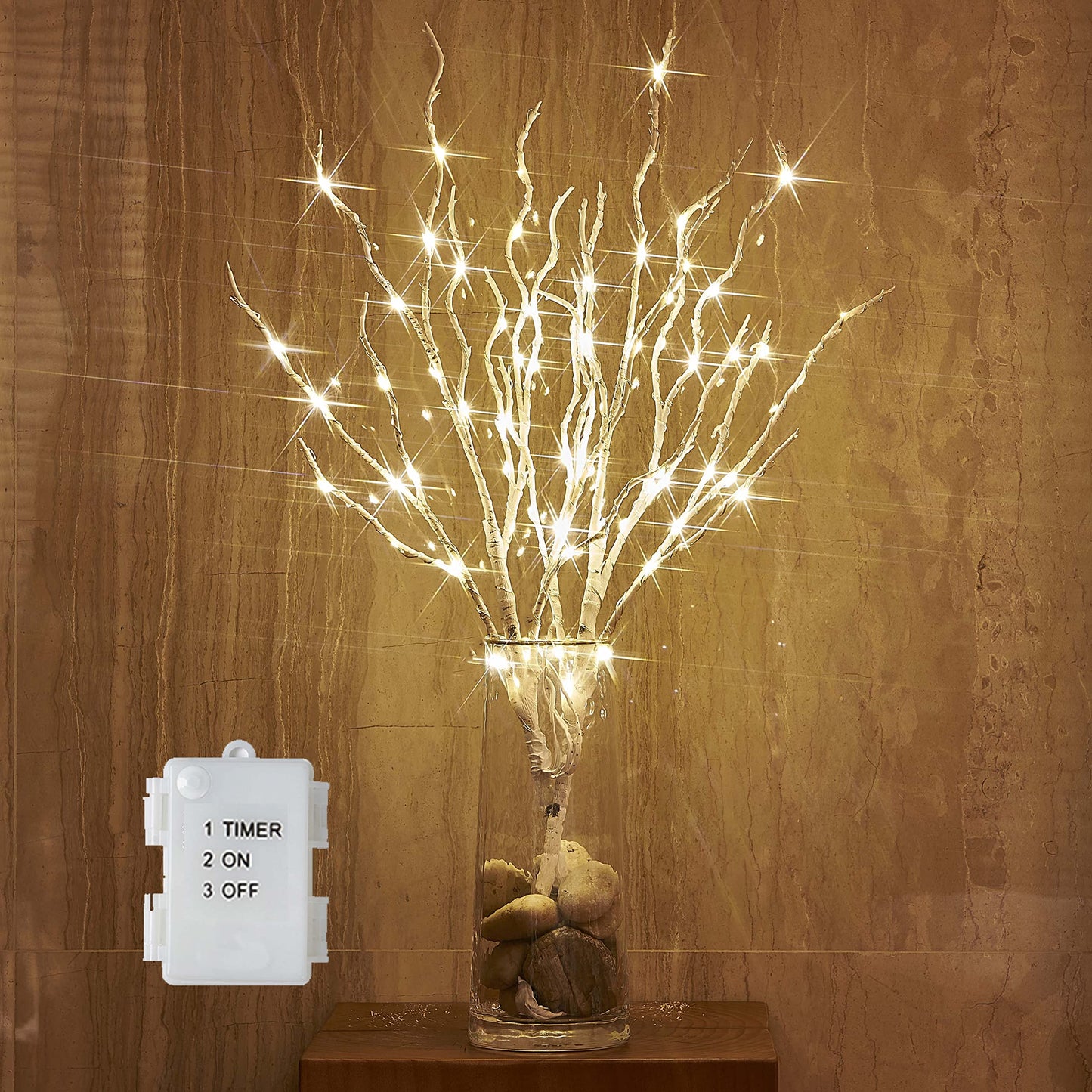 Lighted Birch Branches with Timer & Fairy Lights – Indoor Outdoor Decorative Twig Light