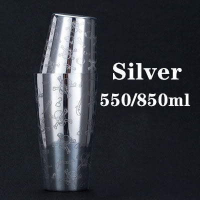 304 Stainless Steel Boston Cocktail Shaker with Design
