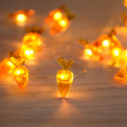 Carrot Rabbit Shaped Decorative Festival Lamp String