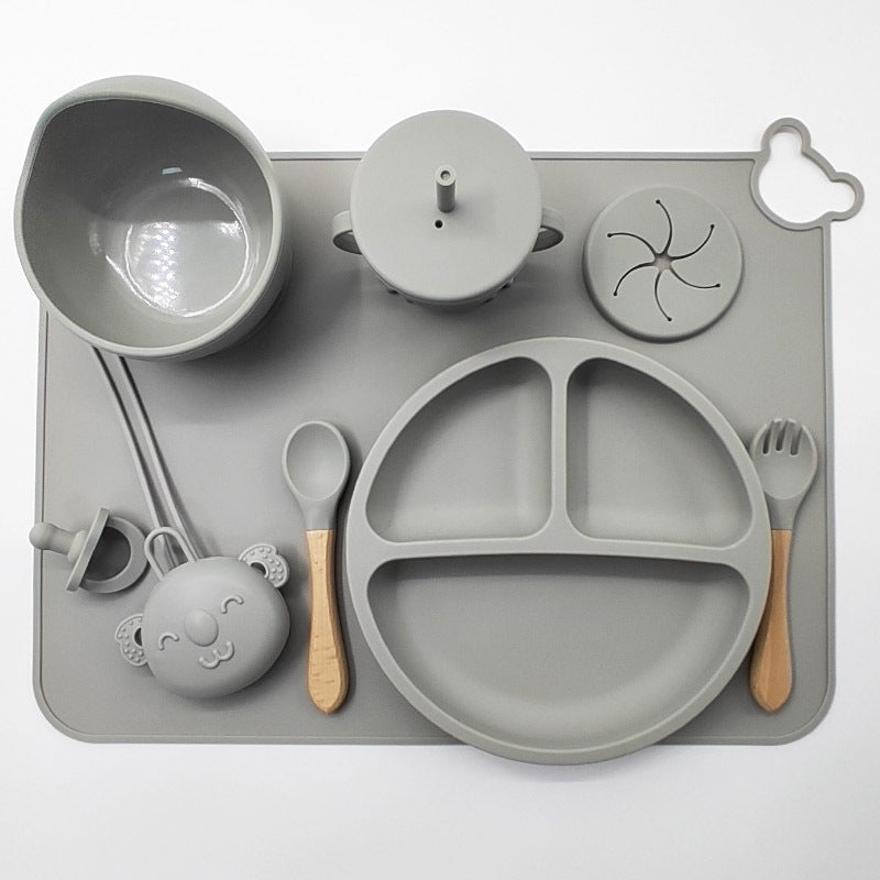 Silicone Baby Feeding Set with Mat and Utensils