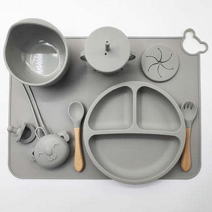 Silicone Baby Feeding Set with Mat and Utensils