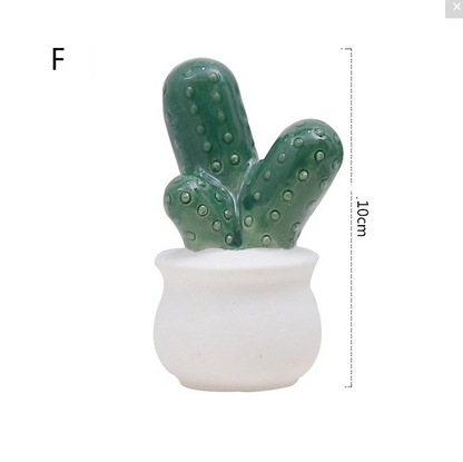 Ceramic Cactus Decorative Piece and Faux Plant
