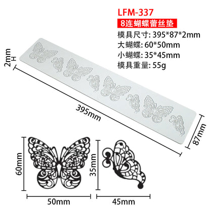 8-Pattern Butterfly Lace Mold for Cake Decoration