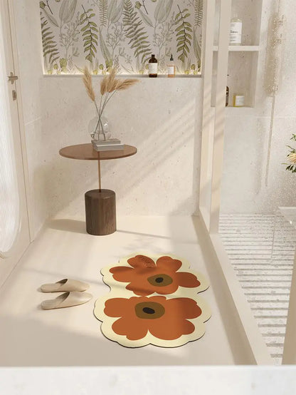 Flower Shaped Floor Mat for Kitchen and Home Decor