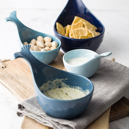 Jingdezhen Ceramic Irregular Bowl Set with Handles