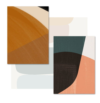 Modern Abstract Triptych Wall Art for Dining Room