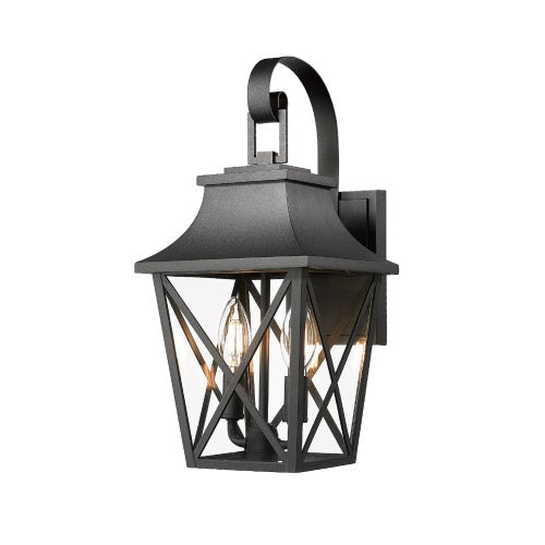 Farmhouse Outdoor Wall Light – Industrial Glass Exterior Sconce, Waterproof