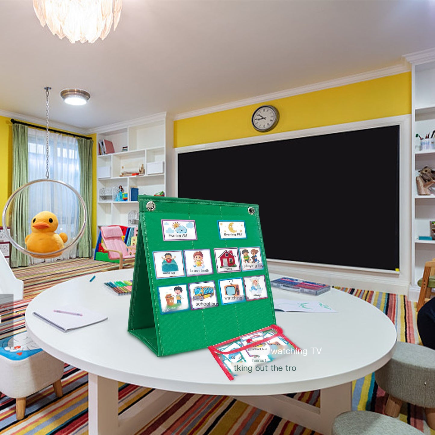 Tablero de Calendario Visual de Tareas Diarias para Niños