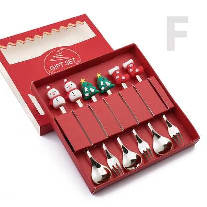 Cartoon Christmas Spoon Cutlery Set for Desserts