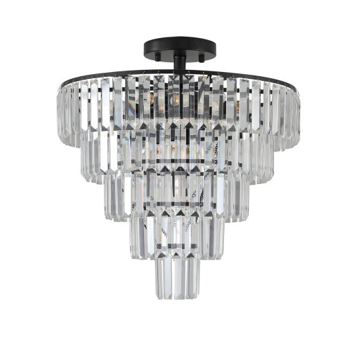 Large Black Crystal Chandelier – Contemporary Style for Living Room, Dining Room & Bedroom
