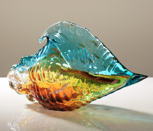 Hand Blown Glass Conch Decorative Piece (One Item)