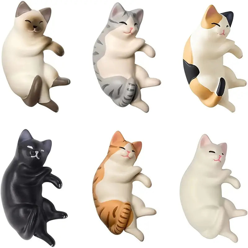 Cute Cat Refrigerator Magnets - Kawaii Decorative Set