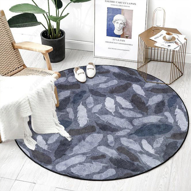 Nordic Style Round Living Room Carpet, Water-Resistant