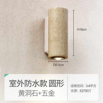 Japanese Wabi-Sabi Style Wooden Bedside Wall Lamp