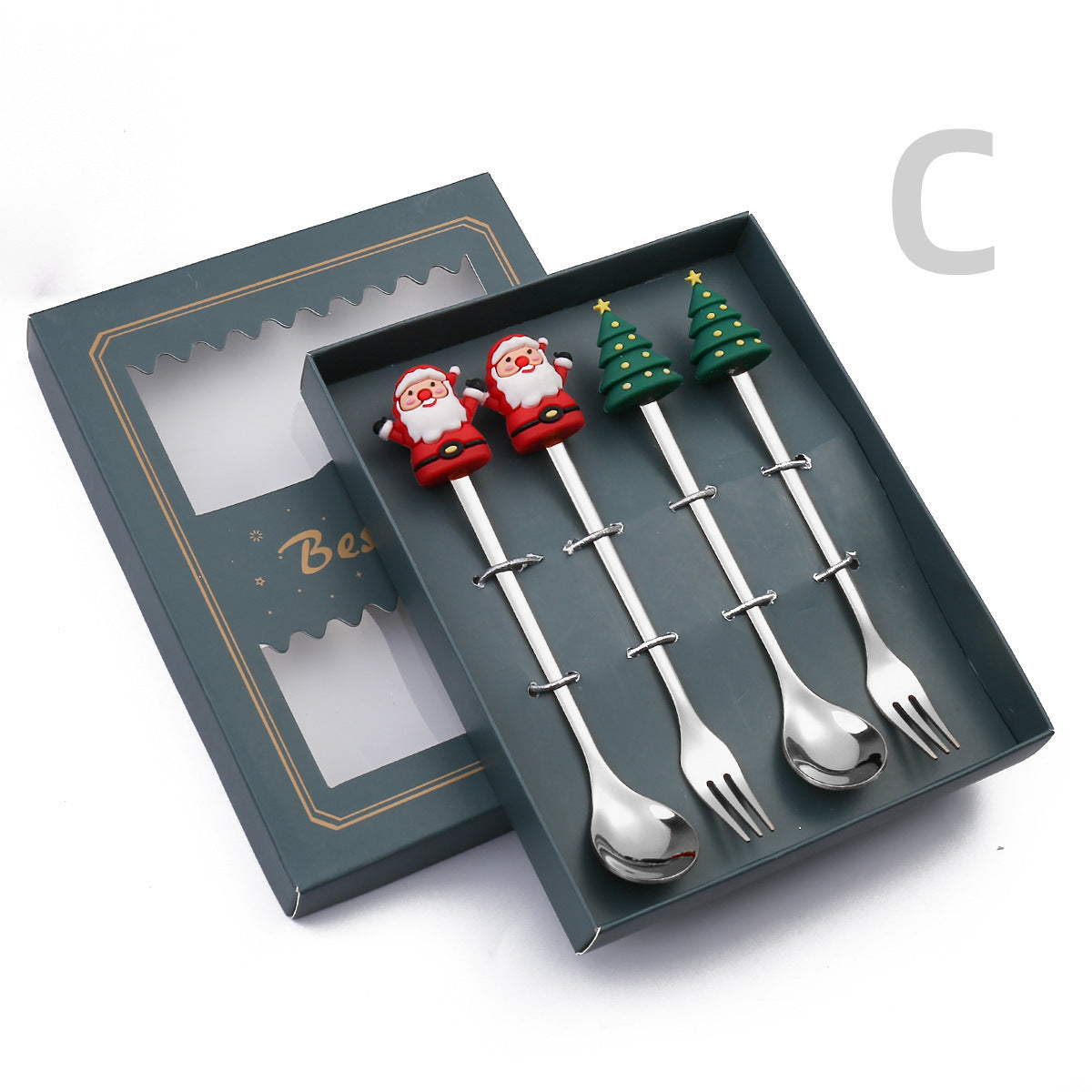 Cartoon Christmas Spoon Cutlery Set for Desserts
