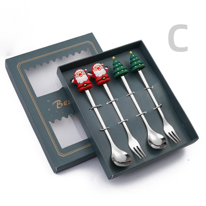 Cartoon Christmas Spoon Cutlery Set for Desserts