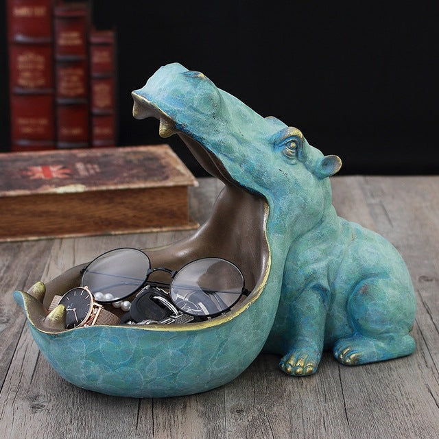 Creative European Style Hippo Decorative Figurine