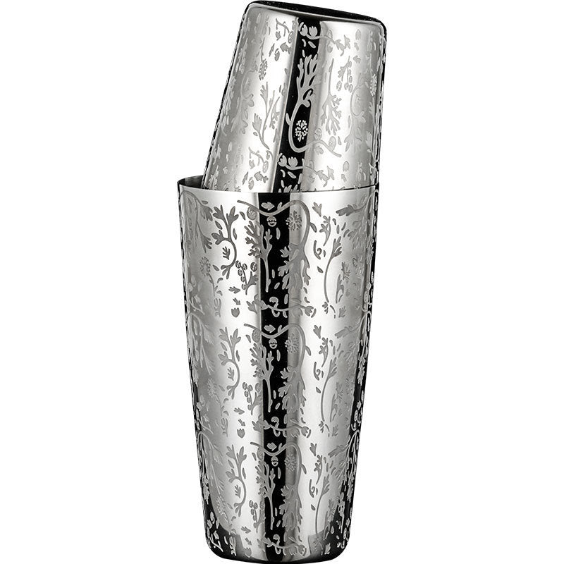 304 Stainless Steel Boston Cocktail Shaker with Design