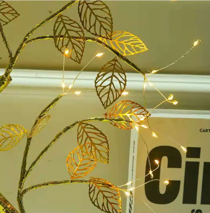 Gold Leaf Tree Lamp – Warm Ambient Night Light for Home Decor & Bedroom