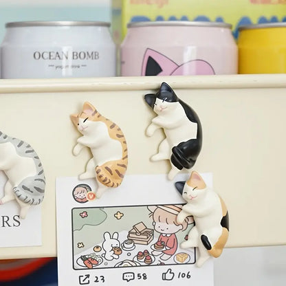 Cute Cat Refrigerator Magnets - Kawaii Decorative Set